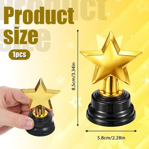Star Trophy, Gold Mini Award Cup Plastic Tiny Small Trophy Cups for Sports Tournaments and Parties Winning Prizes in Kuwait