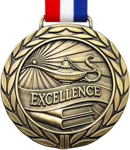 ميدالية Donrime Excellence الأكاديمية - ميداليات ذهبية مقاس 3 بوصة مع أشرطة للرقبة للأطفال والكبار، ومكافآت للفصل الدراسي للمعلمين، والمسابقات المدرسية، والأحداث الرياضية، وألعاب الحفلات العائلية in Kuwait