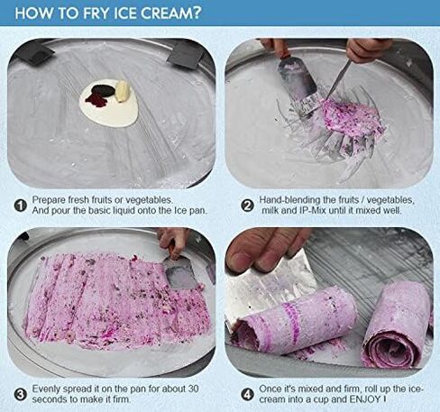 Kolice Commercial ETL certificated 21"x21" Single Square Pan Fried Ice Cream Machine, Frozen Yogurt Roll Ice Cream Machine, Fry Ice Cream Roll Machine-auto defrost in Kuwait