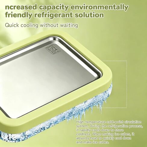 Ice Cream Tray,Rolled Ice Cream Maker Kit (Green) | DIY, With 2 Scrapers,No Electricity Required,Stainless Steel, Freezing Plate for Rolled Ice Cream, Frozen Yogurt, Sorbet in Kuwait