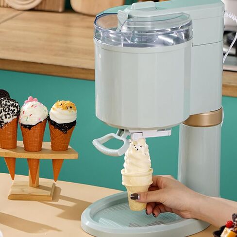Ice Cream Maker, Homemade Electric Soft Serve Maker Machine,for Gelato, Mix-ins and Milkshakes, Double Insulated Frozen Yogurt Maker Machine,Easy to Clean and Use,1 L Green in Kuwait