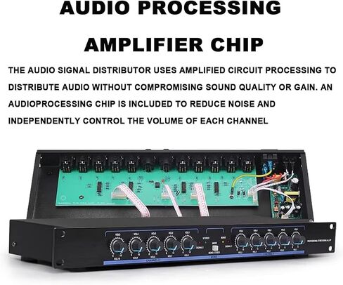 2 Input 10 Output Audio Processor, Speaker Frequency Division Processor with Independent Volume Adjustment, Stereo and Mono Work Modes Adjustable, Reduced Distortion for DJ Studio in Saudi Arabia