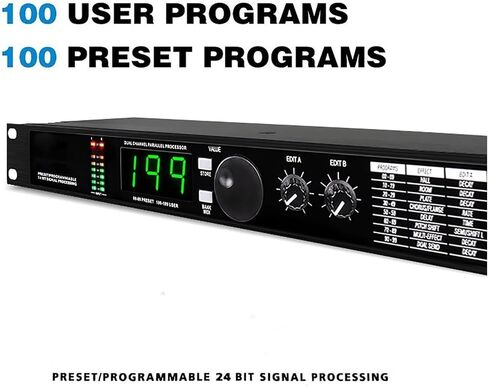 Professional Digital Audio Processor, Professional Digital Reverb and Multi Effect DSP Processor with 99 Presets and 199 Sound Effect Memories, Auto Noise Reduction for DJ Performances in Saudi Arabia