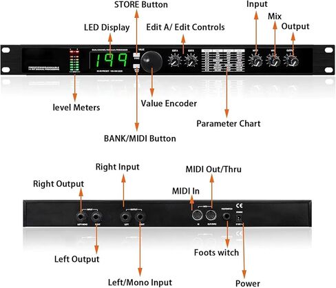 Professional Digital Audio Processor, Professional Digital Reverb and Multi Effect DSP Processor with 99 Presets and 199 Sound Effect Memories, Auto Noise Reduction for DJ Performances in Saudi Arabia
