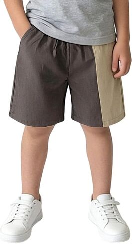 الأولاد الكتان البضائع السراويل الاطفال فضفاضة مرونة الخصر السراويل مع جيوب متعددة SweatShorts الصيف عادية للبنين 5-14Y in Kuwait