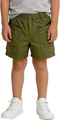 الأولاد الكتان البضائع السراويل الاطفال فضفاضة مرونة الخصر السراويل مع جيوب متعددة SweatShorts الصيف عادية للبنين 5-14Y in Kuwait