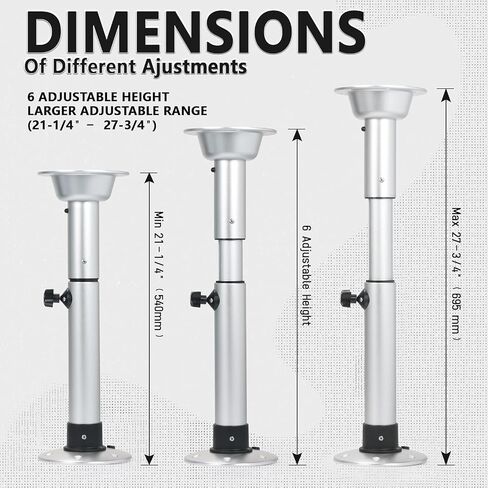 Hoffen Boat Table Pedestal Leg, Adjustable Aluminum Table Base Stand Leg, Pontoon Boat Tables and Mounts, RV Tables Pedestal in Kuwait