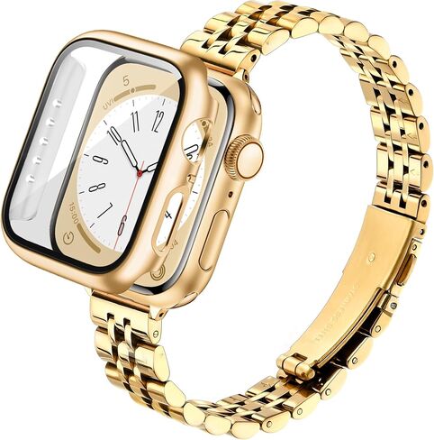 شريط سلسلة معدنية كلاسيكية رفيعة من wipalor يناسب أحزمة ساعة Apple الرفيعة للنساء 44 ملم مع حافظة، أساور iWatch من الفولاذ المقاوم للصدأ مصممة خصيصًا لسلسلة ساعات iPhone 6 5 4 SE-Starlight in Kuwait