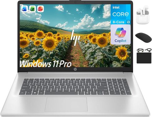 HP 17 Business Laptop, 17.3" HD+ Computer, Lifetime MS Office 2024, Copilot AI, 8-Core Intel i3 CPU, 16GB RAM, 1TB Storage (500GB SSD + 500GB Ext), Wi-Fi 6, HubxcelAccessory, Long Battery, Win 11 Pro in Saudi Arabia