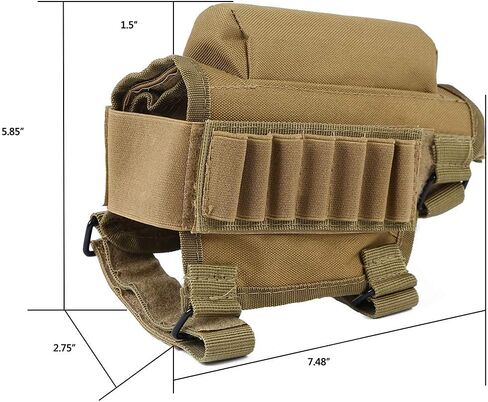 Rifle Cheek Riser، وسادة مسند الخد لمخزون البندقية مع 7 حامل ذخيرة للأرداف لـ 300 308 Winmag in Kuwait