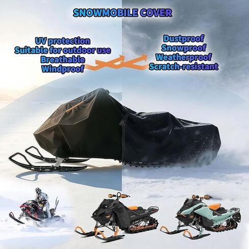 غطاء عربة الثلج شديد التحمل لرحلة Ski-Doo Expedition LE 900 ACE Turbo R 丨غطاء زلاجة مقاوم للرياح ومقاوم للماء والغبار وقابل للتنفس ومضاد للأشعة فوق البنفسجية مع حقيبة تخزين in Kuwait