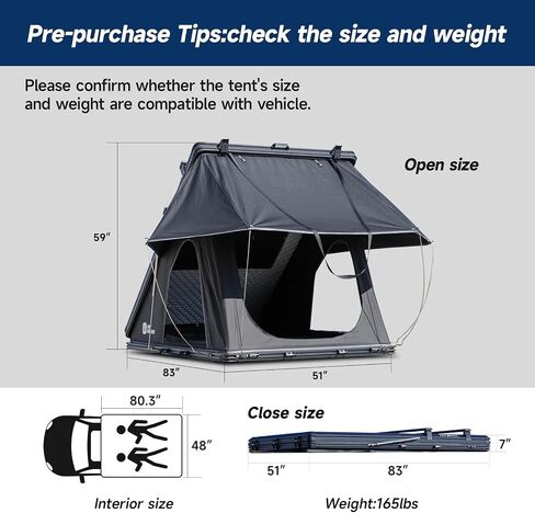 Rooftop Tent Hard Shell with Winter Thermal Layer,Solar Panel Roof top Tent Hardshell Suitable for Jeep SUV Truck Van,Camping Car 2 Person in Saudi Arabia