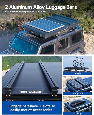 Rooftop Tent Hard Shell with Winter Thermal Layer,Solar Panel Roof top Tent Hardshell Suitable for Jeep SUV Truck Van,Camping Car 2 Person in Saudi Arabia
