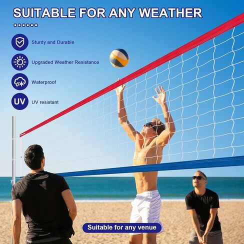 LAO XUE Volleyball Net Outdoor,32x3FT Professional Heavy Duty Weatherproof with Steel Cable,Regulation Size Durable and Stable in Kuwait