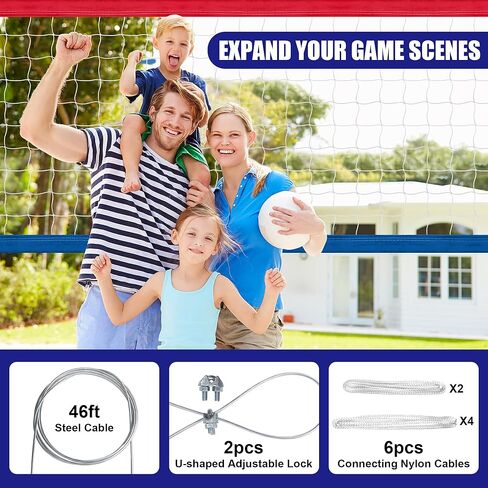 LAO XUE Volleyball Net Outdoor,32x3FT Professional Heavy Duty Weatherproof with Steel Cable,Regulation Size Durable and Stable in Kuwait