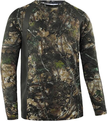 Men’s Camo Hunting Shirt UPF 50+ Sun Protection Lightweight Quick Dry Long Sleeve Camouflage Shirt Mesh Panels & Thumb Loops in Kuwait