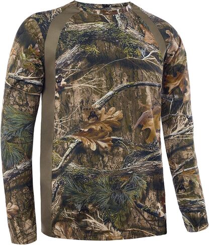 Men’s Camo Hunting Shirt UPF 50+ Sun Protection Lightweight Quick Dry Long Sleeve Camouflage Shirt Mesh Panels & Thumb Loops in Kuwait