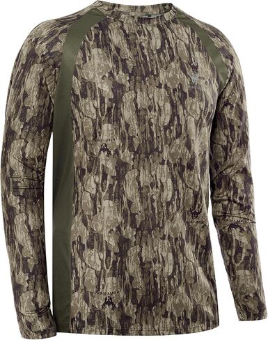 Men’s Camo Hunting Shirt UPF 50+ Sun Protection Lightweight Quick Dry Long Sleeve Camouflage Shirt Mesh Panels & Thumb Loops in Kuwait