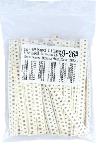 1500Pcs 60 Values 0805 SMD Resistor Kit Chip 0-10MΩ 1/8W 0.125W ±1% Tolerance in Kuwait