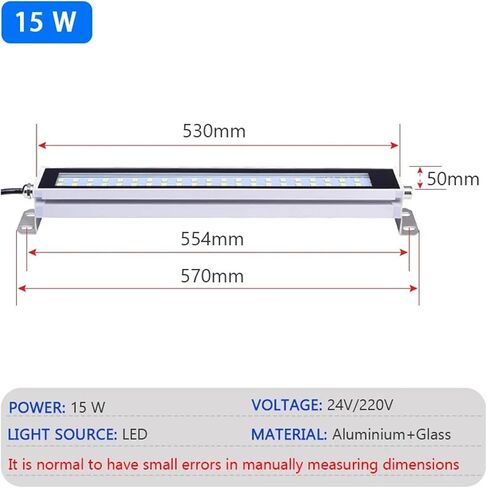 Lathe Lamp LED 24~220V Machine Tool Work Light Waterproof Oil Proof Explosion-Proof Light Workshop Aluminum Alloy Lamps(22cm-Cool White,AC110-230v) in Kuwait