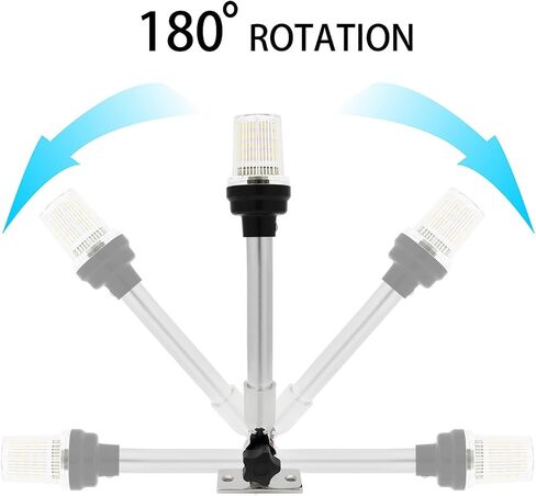 12inch 22inch Navigation Light Boat LED Light Yacht Marine Fold Down Navigation Anchor Light 12V Sailing Signal Light 180 Degre(12 inch Fold Down) in Kuwait