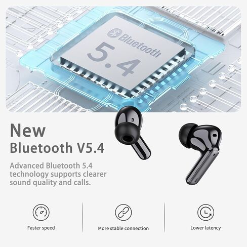 Wireless Earbuds, 2025 Bluetooth 5.4 Ear Buds in Ear with 4 ENC Noise Cancelling Mic, New Wireless Earphones HiFi Stereo Deep Bass 40H Playtime, In-Ear Bluetooth Earbuds LED Display IP7 Waterproof in Kuwait