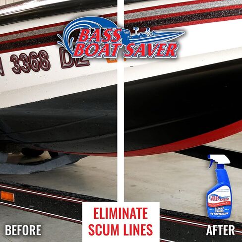 Bass Boat Complete Boat Cleaning Kit - Rapid Hard Water Spot Remover w/High-Gloss UV Wax Protection + Seat and Vinyl Cleaner/Protectant - 1 Gallon w/Empty Free 24oz Spray Application Bottle in Kuwait