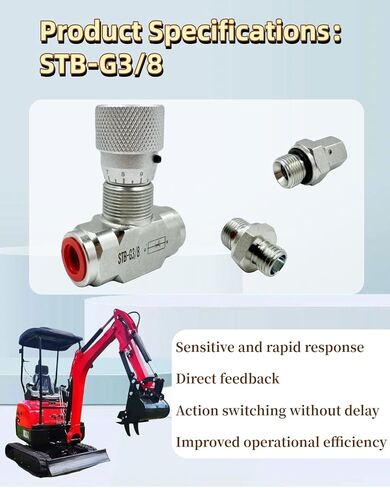 صمام التحكم في التدفق الهيدروليكي STB-G3/8 3/8 "L08 مناسب للحفارة الصغيرة 1-2 طن مع موصلات على الوجهين وصمام مقيد ثنائي الاتجاه in Kuwait