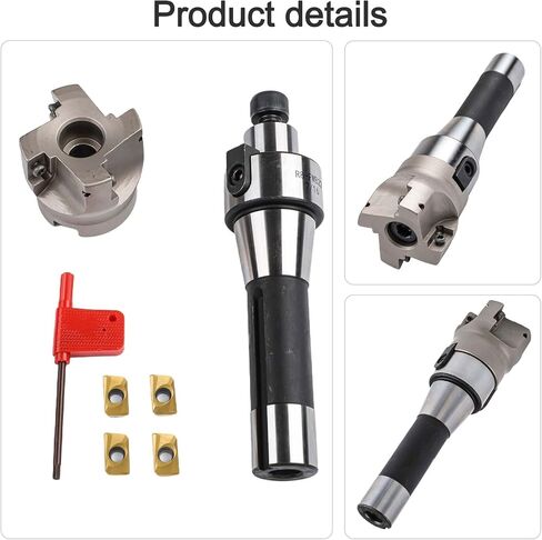 R8 FMB22 Shank Face Mill Arbor and 400R 50MM CNC End Milling Shell Cut with 4Pcs APMT1604 Carbide Inserts T15 Wrench for CNC Milling in Kuwait