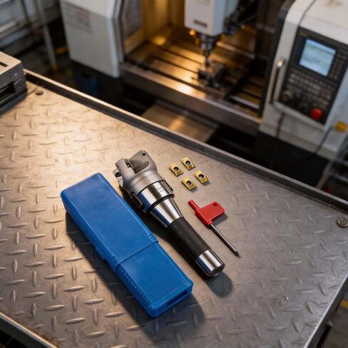 R8 FMB22 Shank Face Mill Arbor and 400R 50MM CNC End Milling Shell Cut with 4Pcs APMT1604 Carbide Inserts T15 Wrench for CNC Milling in Kuwait