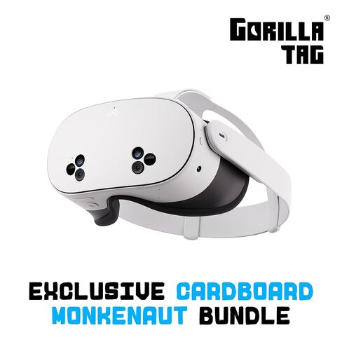 Meta Quest 3S 128GB | VR Without Wires — Gorilla Tag Cardboard Monkenaut Bundle — Amazon Exclusive —Access to 100+ Games with a 3-Month Trial of Meta Horizon+ Included in Kuwait