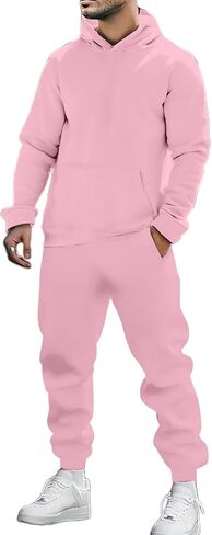 بدلات رياضية رجالي 2 قطعة مجموعة كنزة بغطاء رأس من الصوف و Sweatpants وتتسابق 2026 بدلة عدو رياضية غير رسمية ملابس الصالة الرياضية in Kuwait
