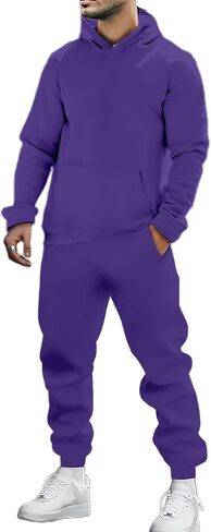 بدلات رياضية رجالي 2 قطعة مجموعة كنزة بغطاء رأس من الصوف و Sweatpants وتتسابق 2026 بدلة عدو رياضية غير رسمية ملابس الصالة الرياضية in Kuwait