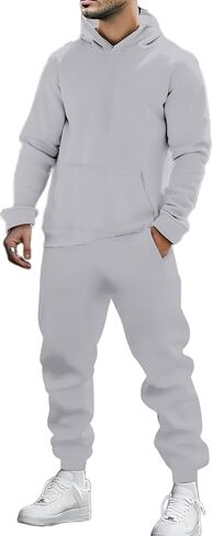 بدلات رياضية رجالي 2 قطعة مجموعة كنزة بغطاء رأس من الصوف و Sweatpants وتتسابق 2026 بدلة عدو رياضية غير رسمية ملابس الصالة الرياضية in Kuwait