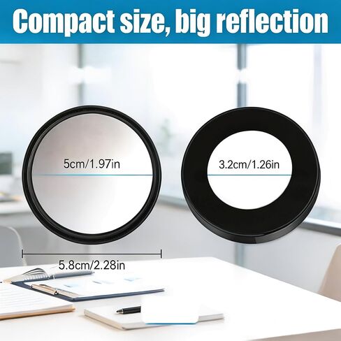 2 Pack Small Desk Mirror & Office Mirror for Cubicle Privacy, 360° Swivel Stick-On See-Behind Monitor, Adjustable Rearview Mirror for Open Workspace Desks and Computer Screens in Kuwait