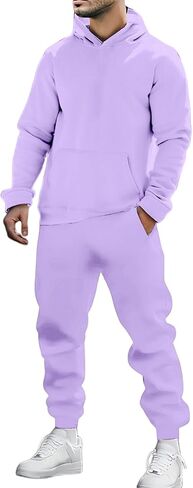 بدلات رياضية رجالي 2 قطعة مجموعة كنزة بغطاء رأس من الصوف و Sweatpants وتتسابق 2026 بدلة عدو رياضية غير رسمية ملابس الصالة الرياضية in Kuwait