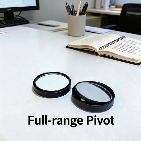 2 Pack Small Desk Mirror & Office Mirror for Cubicle Privacy, 360° Swivel Stick-On See-Behind Monitor, Adjustable Rearview Mirror for Open Workspace Desks and Computer Screens in Kuwait
