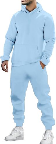 بدلات رياضية رجالي 2 قطعة مجموعة كنزة بغطاء رأس من الصوف و Sweatpants وتتسابق 2026 بدلة عدو رياضية غير رسمية ملابس الصالة الرياضية in Kuwait