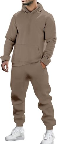 بدلات رياضية رجالي 2 قطعة مجموعة كنزة بغطاء رأس من الصوف و Sweatpants وتتسابق 2026 بدلة عدو رياضية غير رسمية ملابس الصالة الرياضية in Kuwait