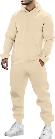 بدلات رياضية رجالي 2 قطعة مجموعة كنزة بغطاء رأس من الصوف و Sweatpants وتتسابق 2026 بدلة عدو رياضية غير رسمية ملابس الصالة الرياضية in Kuwait