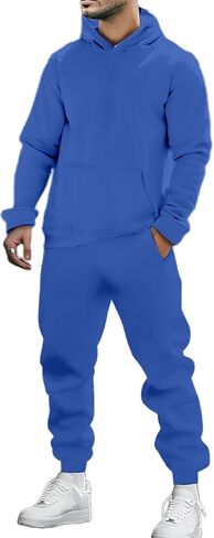 بدلات رياضية رجالي 2 قطعة مجموعة كنزة بغطاء رأس من الصوف و Sweatpants وتتسابق 2026 بدلة عدو رياضية غير رسمية ملابس الصالة الرياضية in Kuwait