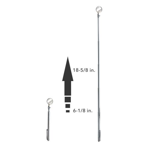Ullman A-2T Circular Telescoping Pocket Inspection Mirror, 7/8" Diameter, 4-1/2" to 18" Extended Handle Length in Kuwait