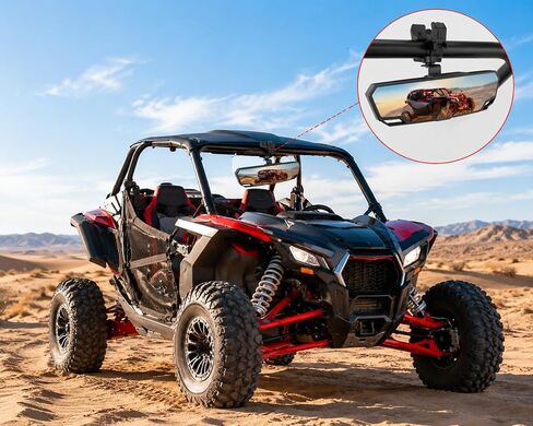 مرآة الرؤية الخلفية لمركز UTV لـ LandMaster L5 4×4 2020-2026، مرآة رؤية خلفية محدبة بزاوية واسعة لأقفاص لفة مقاس 1.5 بوصة - 2 بوصة، مرآة للطرق الوعرة مقاومة للكسر قابلة للتعديل in Kuwait