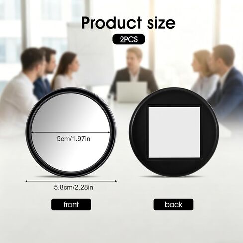 2 Pcs Office Cubicle Mirrors Cubicle Mirror Desk Mirror to See Behind You Adjustable Monitor for Privacy Security for Open Plan Workspaces, Desks & Monitors(2.28 inches, Black) in Kuwait