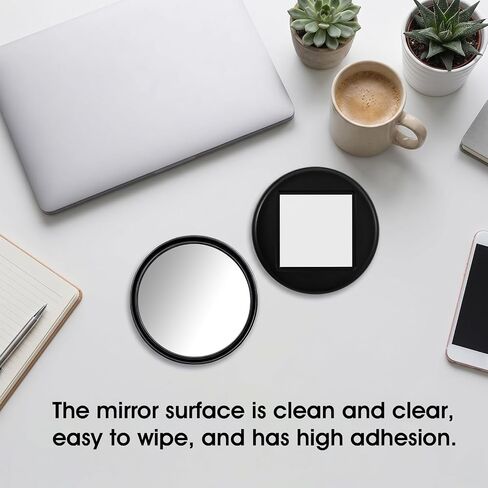 2 Pcs Office Cubicle Mirrors Cubicle Mirror Desk Mirror to See Behind You Adjustable Monitor for Privacy Security for Open Plan Workspaces, Desks & Monitors(2.28 inches, Black) in Kuwait
