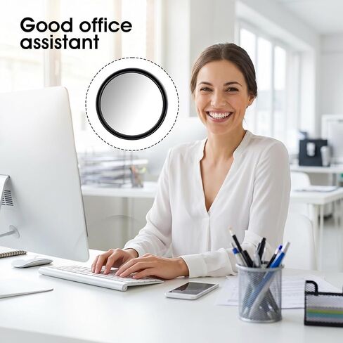 2 Pcs Office Cubicle Mirrors Cubicle Mirror Desk Mirror to See Behind You Adjustable Monitor for Privacy Security for Open Plan Workspaces, Desks & Monitors(2.28 inches, Black) in Kuwait