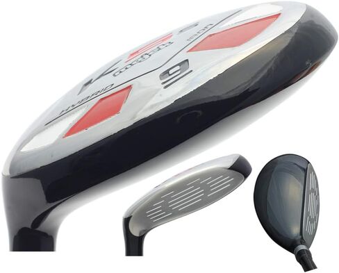 Majek Golf +2 بوصة فوق XL كبير وطويل للرجال #9 Hybrid Senior Flex New Utility A Flex Club (طويل 6'3"+ / +2" فوق) مع قبضة Jumbo Black Pro Velvet in Kuwait