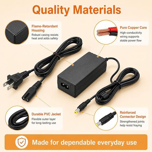 12V Power Supply Cord Compatible with Nurture Right 360° Egg Incubator, 47 Inch Replacement Power Adapter Charger with LED Indicator for Egg Hatching Temperature Humidity Control, 100-240V Max 60W in Kuwait