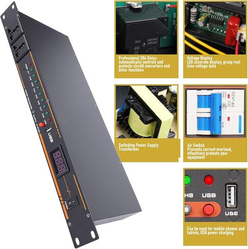 10 Outlet Power Sequencer Conditioner, with Digital Display and Sequential Power On Off for Sound Equipment (US Plug) in Kuwait