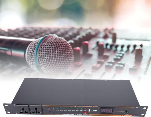 10 Outlet Power Sequencer Conditioner, with Digital Display and Sequential Power On Off for Sound Equipment (US Plug) in Kuwait